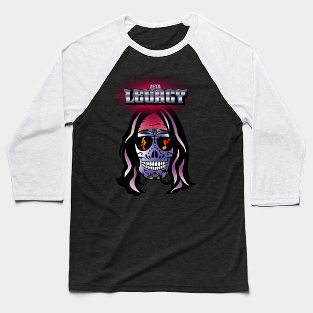 calavera Baseball T-Shirt by CathyGraphics